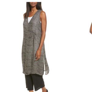 Eileen Fisher Organic Linen Blend Wrap Tunic Top